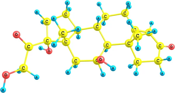 氢化可的松分子结构 — 图库照片