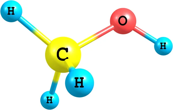 metanol moleküler yapısı üzerinde beyaz izole