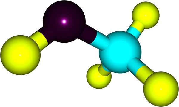 Methanol molekulare Struktur isoliert auf weiß — Stockfoto