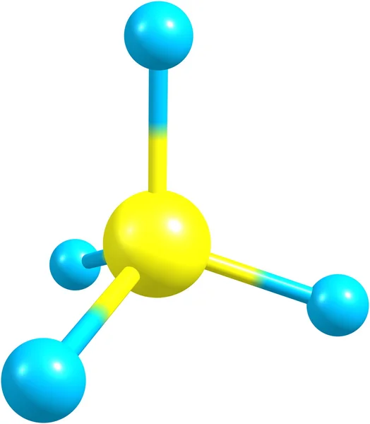 白色背景上的甲烷分子 — 图库照片