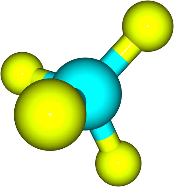Molécula de metano sobre fundo branco — Fotografia de Stock