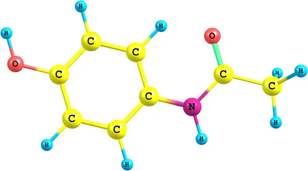 Parasetamol moleküler model — 스톡 사진