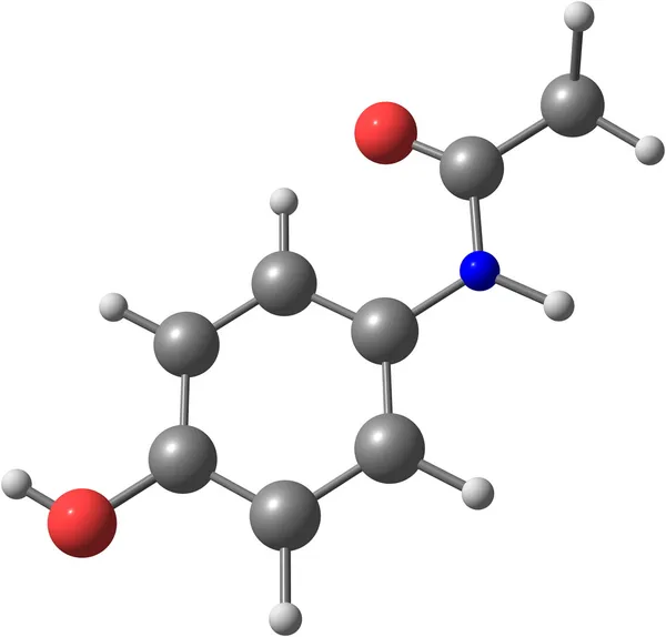 Paracetamol molecular model — Stock Photo, Image