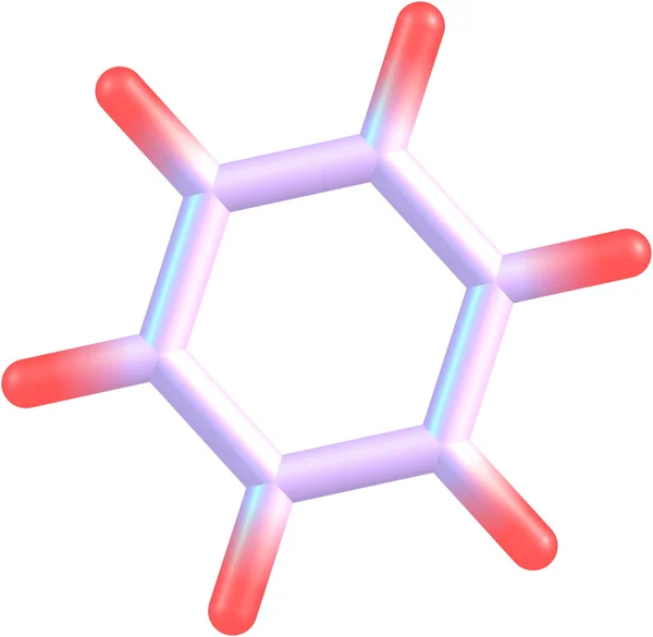 Estructura molecular de benceno sobre fondo blanco —  Fotos de Stock
