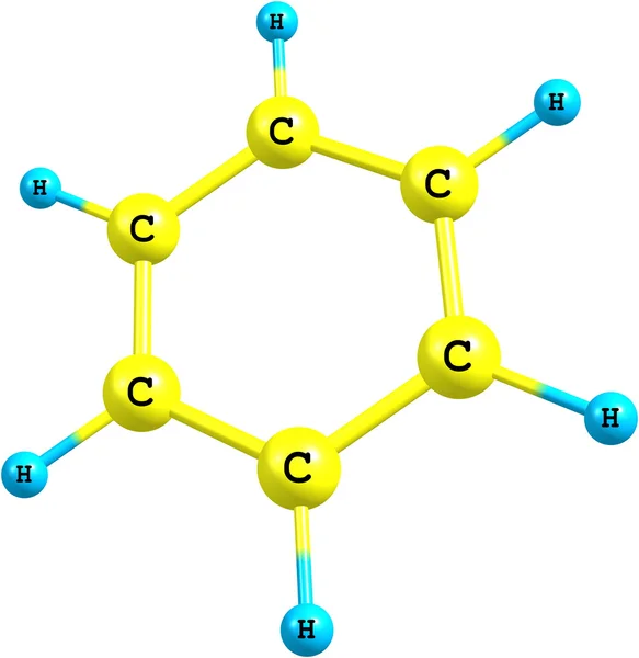 Benzene molecular structure on white background — Stock Photo, Image