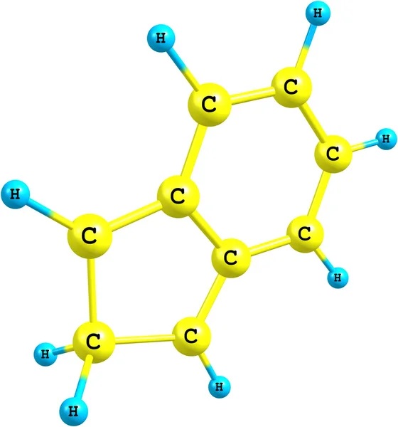Estructura molecular de 2H-indeno sobre fondo blanco — Foto de Stock