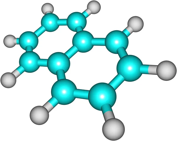 萘分子的结构，在白色背景上 — 图库照片