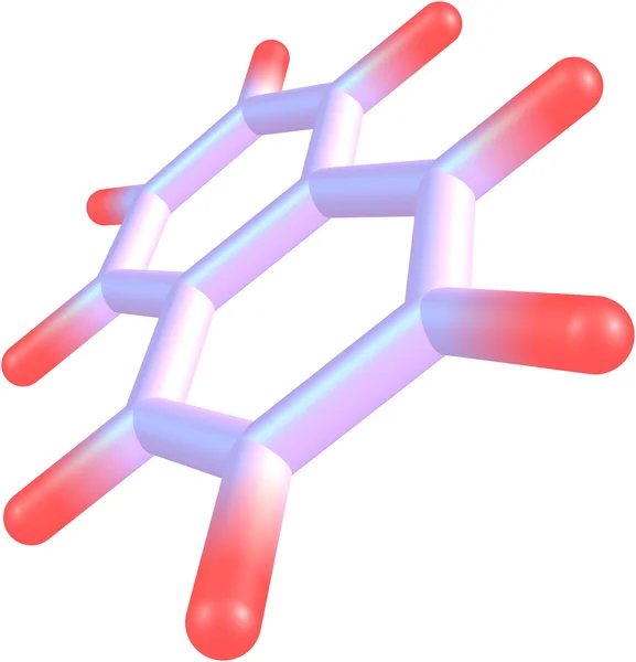 Молекулярная структура нафталина на белом фоне — стоковое фото