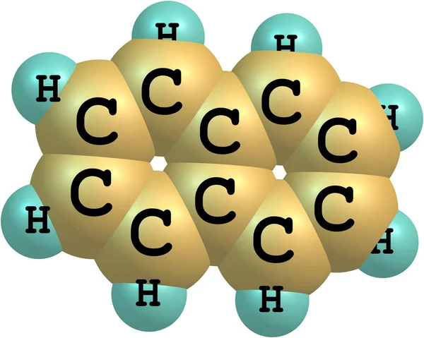 De moleculaire structuur van de naphtalene op witte achtergrond — Stockfoto