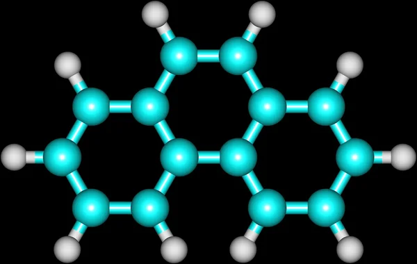Model struktural molekul fenantrena berwarna hitam — Stok Foto