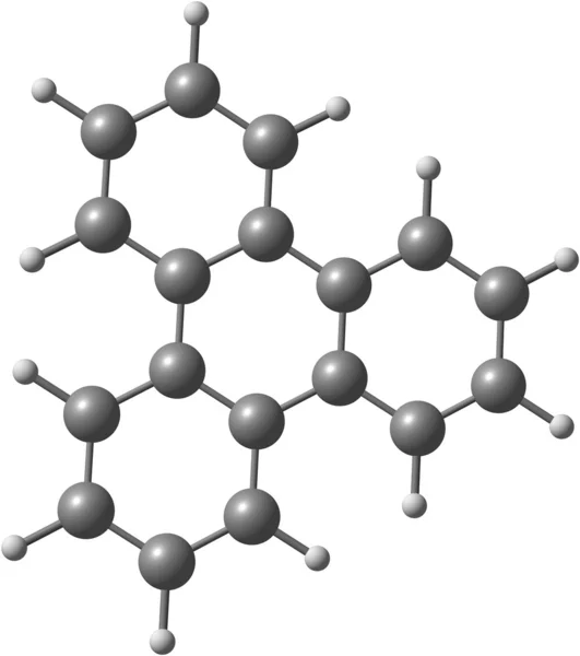 Triphenylene molecule structural model on white — Stock Photo, Image