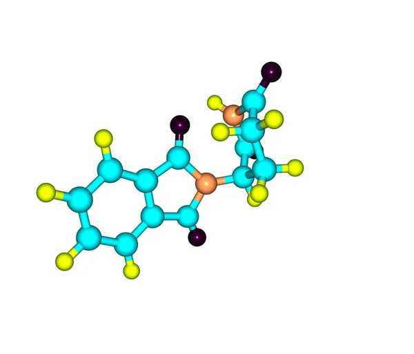 Thalidomide molecuul op wit — Stockfoto