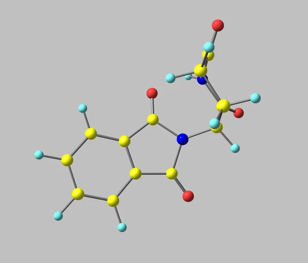 Molecola di talidomide su grigio — Foto Stock