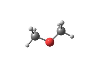 Dimetil eter molekül illüstrasyon izole üzerine beyaz