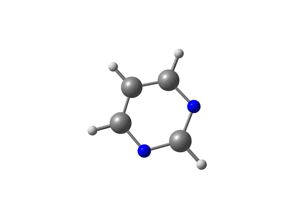Ilustración de la molécula de pirimidina aislado en blanco — Stockfoto