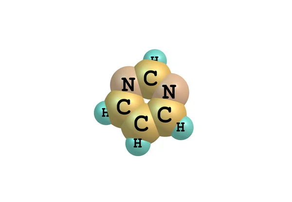 Illustration de molécules de pyrimidine isolées sur blanc — Photo