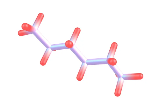 Молекулярная структура гексана изолирована на белом — стоковое фото
