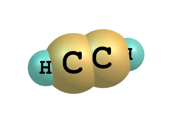 Moleculaire structuur acetyleen geïsoleerd op wit — Stockfoto