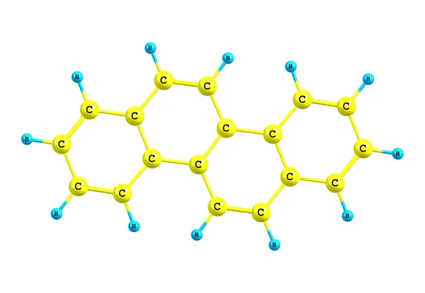 Chryseen moleculaire structuur op witte achtergrond — Stockfoto