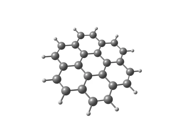 Estrutura molecular do coroneno isolada sobre o branco — Fotografia de Stock