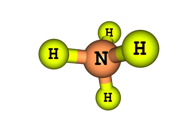 Amonyum moleküler yapısı üzerinde beyaz izole