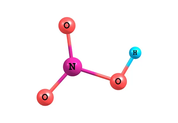 Nitric acid molecular structure on white — Stock Photo, Image
