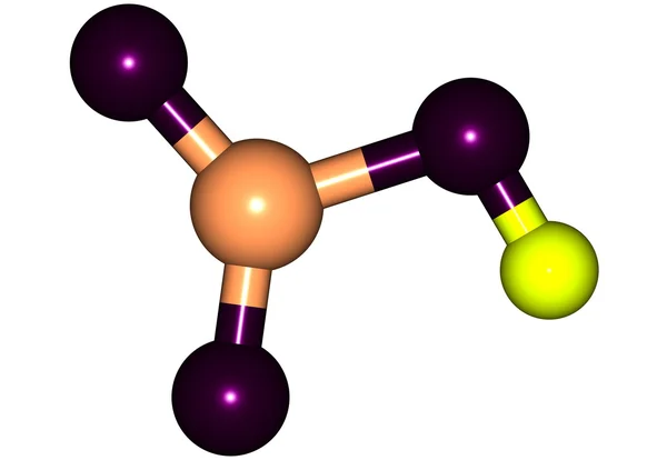 Struttura molecolare dell'acido nitrico su bianco — Foto Stock