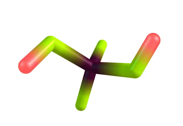 Estrutura molecular do ácido sulfuroso sobre fundo branco — Fotografia de Stock