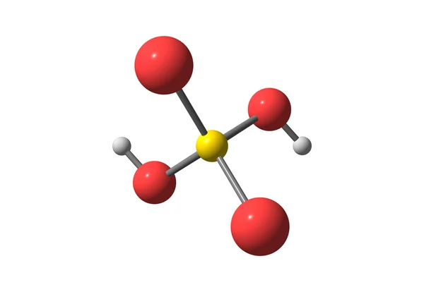 Estrutura molecular do ácido sulfuroso sobre fundo branco — Fotografia de Stock