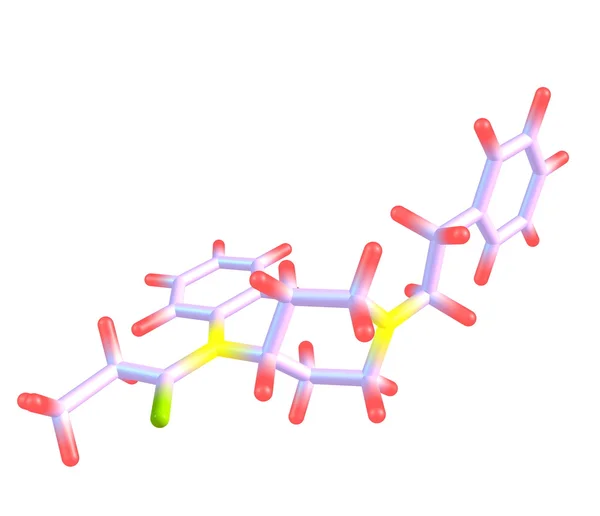 De moleculaire structuur van de fentanyl op witte achtergrond — Stockfoto