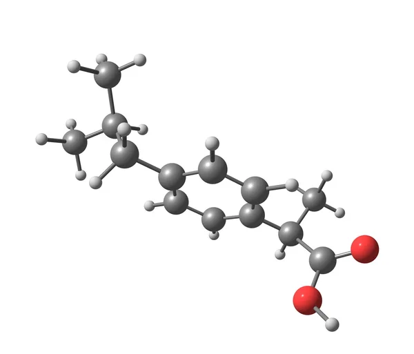 Estructura molecular del ibuprofeno sobre fondo blanco —  Fotos de Stock