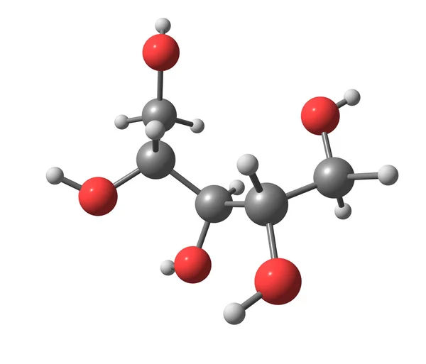 木糖醇分子结构在白色背景上 — 图库照片