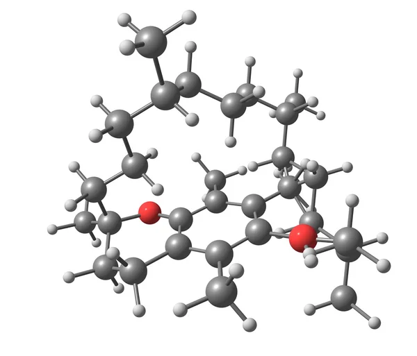 Tokoferol (vitamin e) molekylstruktur på vit bakgrund — Stockfoto