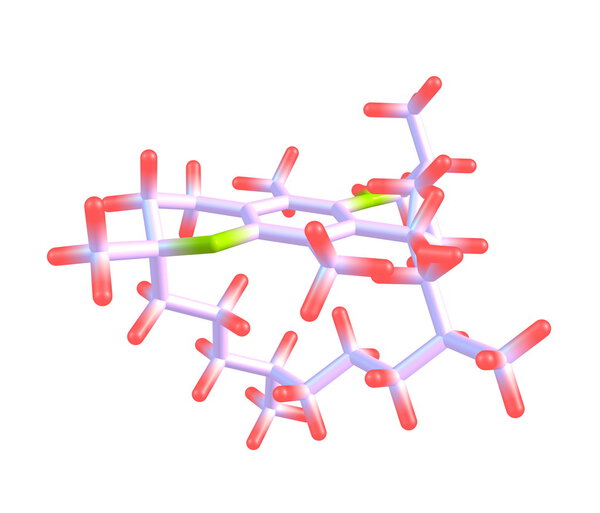 Tocopherol (vitamin E) molecular structure on white background