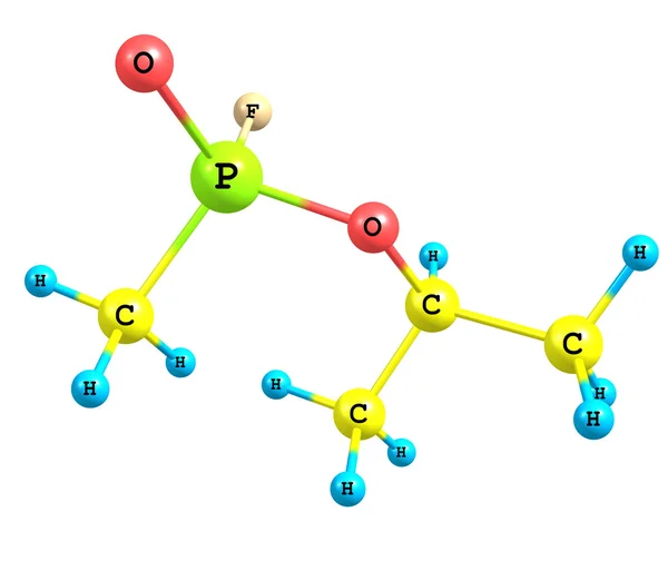 Structure moléculaire du sarin sur blanc — Photo