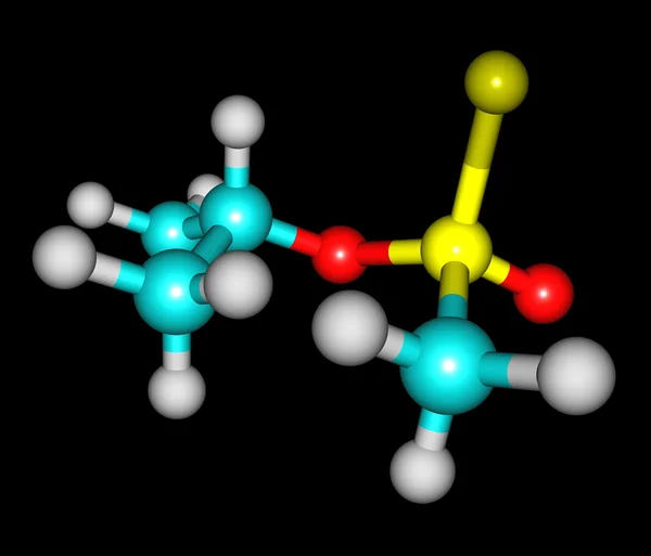 Moleculaire structuur van sarin op zwart — Stockfoto