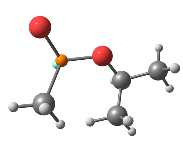 Estructura molecular del sarín sobre blanco — Foto de Stock