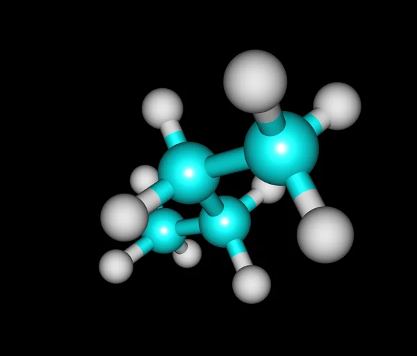 Molecular structure of butane on black — Stock Photo, Image