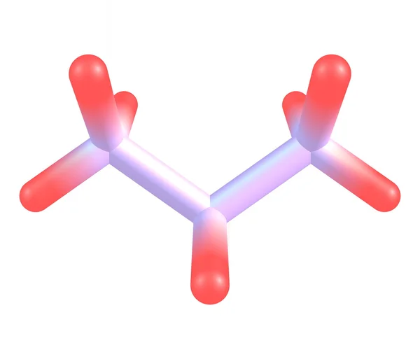 分子结构的白色衬底上的丙烷 — 图库照片