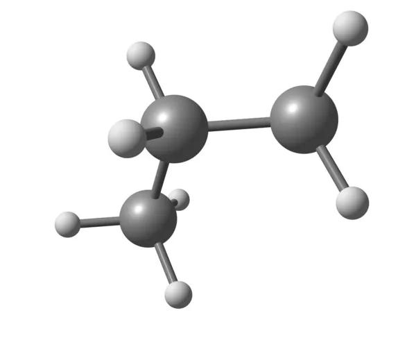 Moleculaire structuur van propaan op wit — Stockfoto