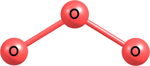 Ozone (O3) molecular structure isolated on white — Stock Photo, Image