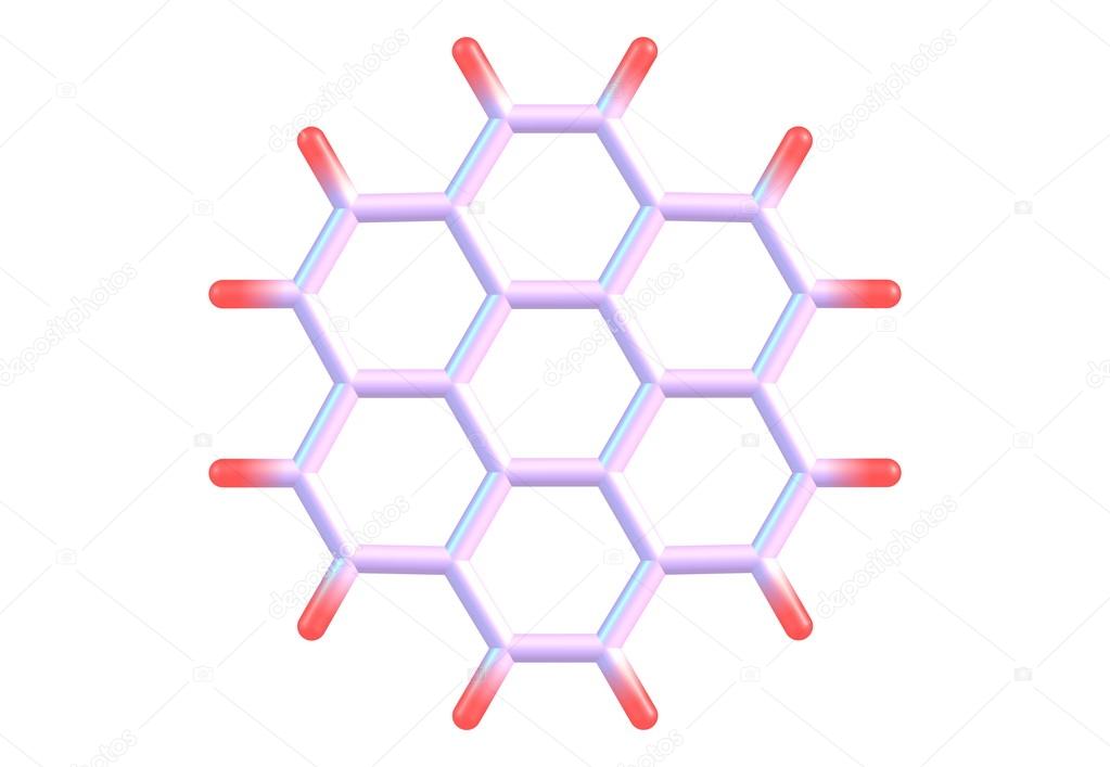 Coronene molecular structure isolated on white