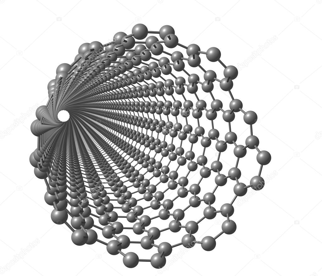 Carbon nanotube on white background