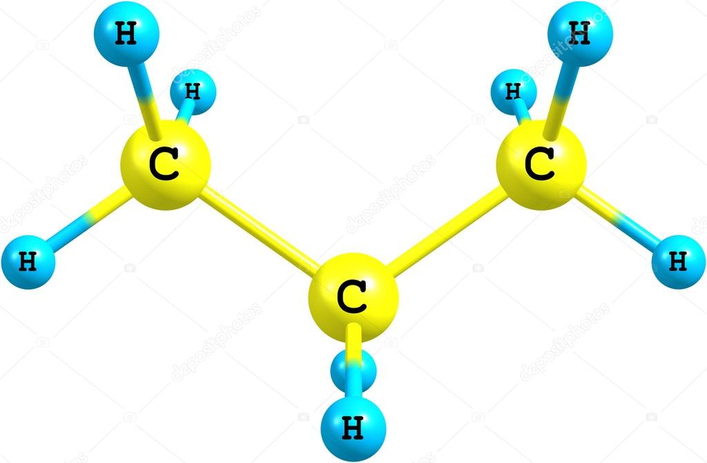 Estructura molecular de propano sobre blanco: fotografía de stock ...