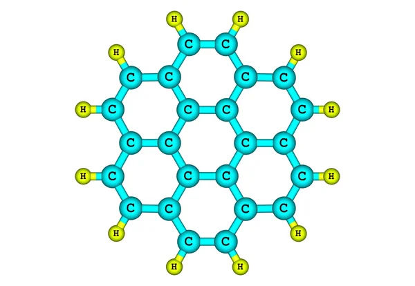 Молекулярная структура коронена изолирована на белом — стоковое фото
