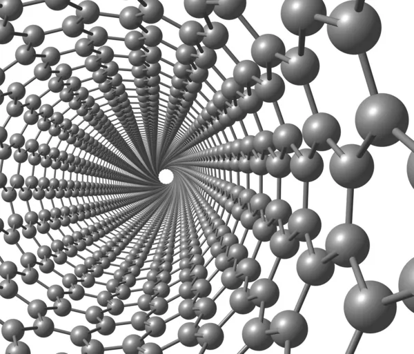 Nanotubo de carbono sobre fondo blanco — Foto de Stock