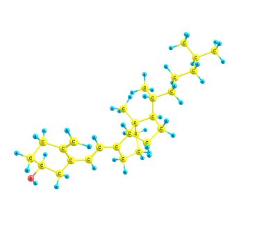 d vitamini moleküler yapısı üzerinde beyaz izole