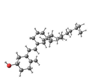 d vitamini moleküler yapısı üzerinde beyaz izole