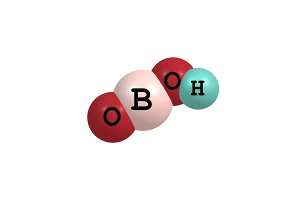 Metaboric οξύ μοριακή δομή που απομονώνονται σε λευκό — Φωτογραφία Αρχείου