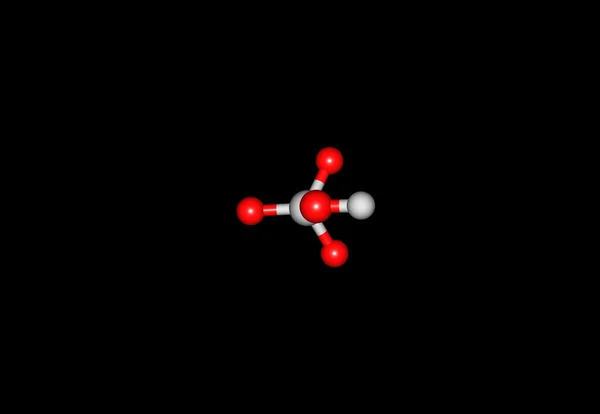 Perchlorsäure molekulare Struktur isoliert auf schwarz — Stockfoto